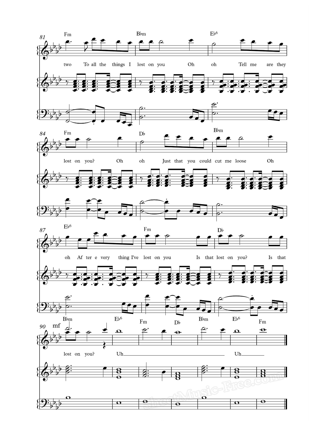 Lost On You sheet music 8