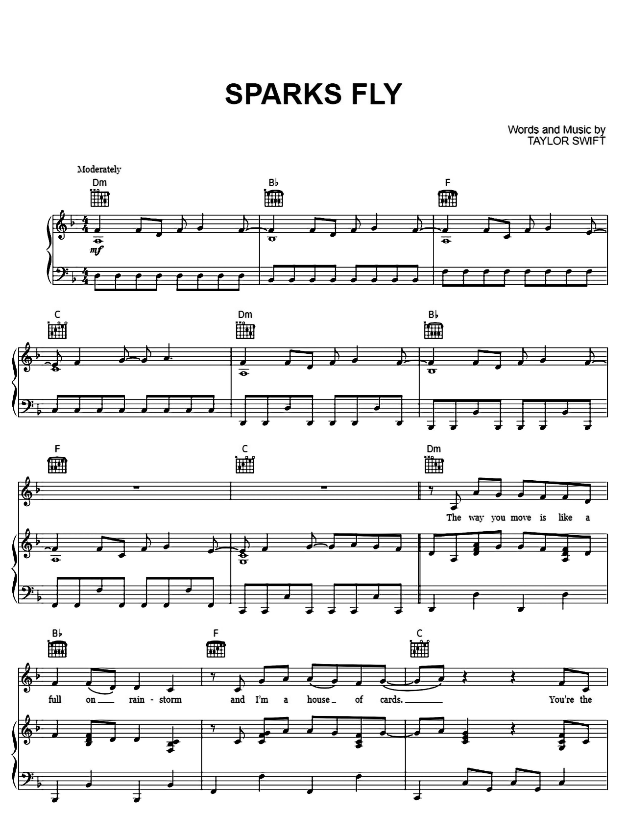 Sparks Fly sheet music