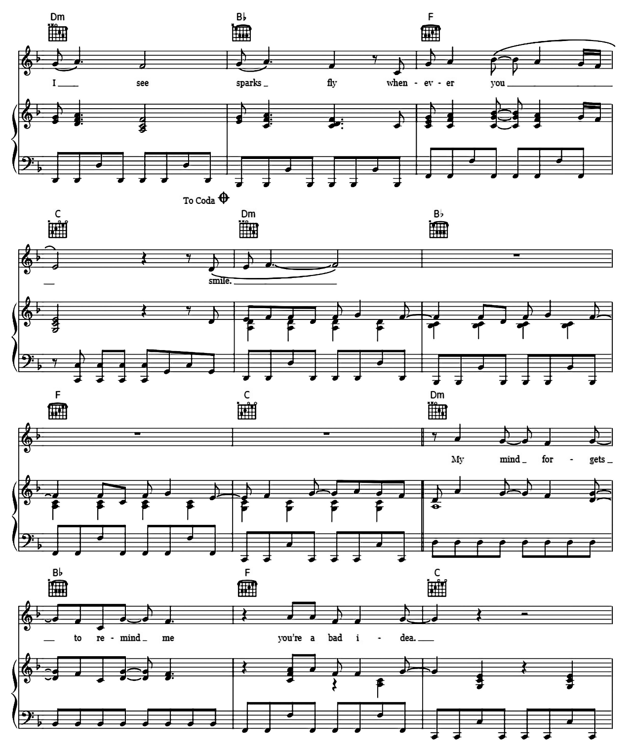 Sparks Fly sheet music 4