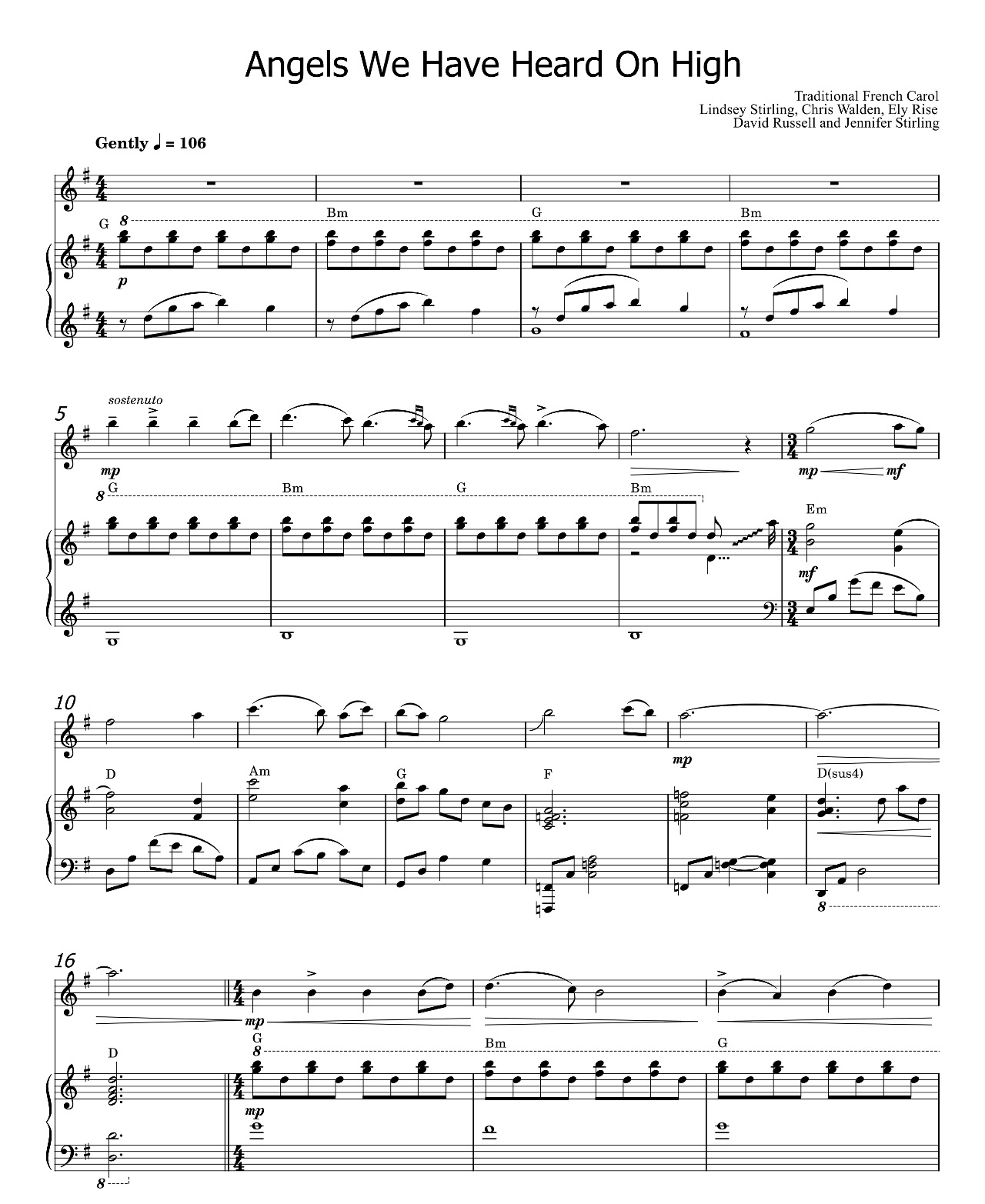 Angels We Have Heard On High sheet music