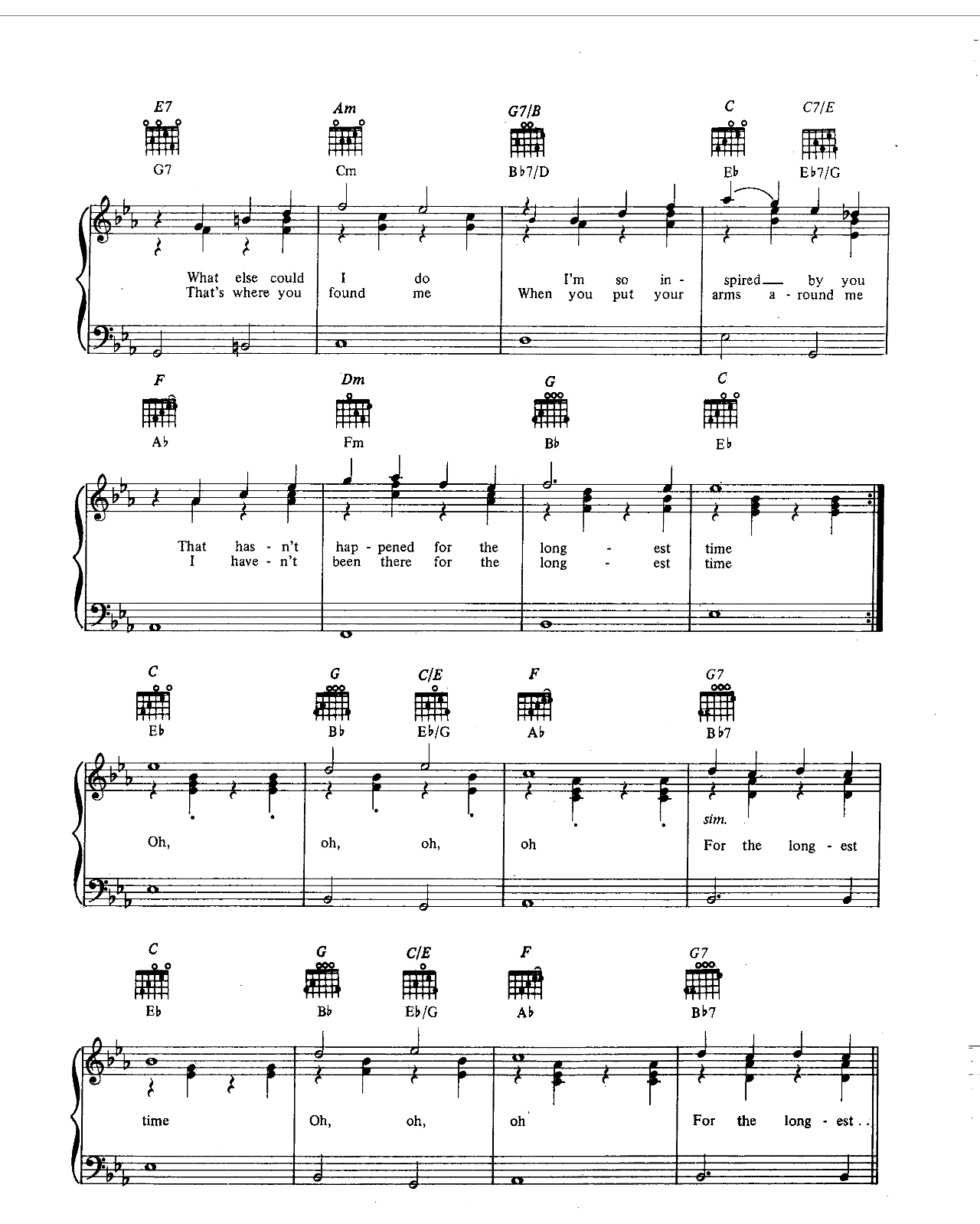 For The Longest Time sheet music 2