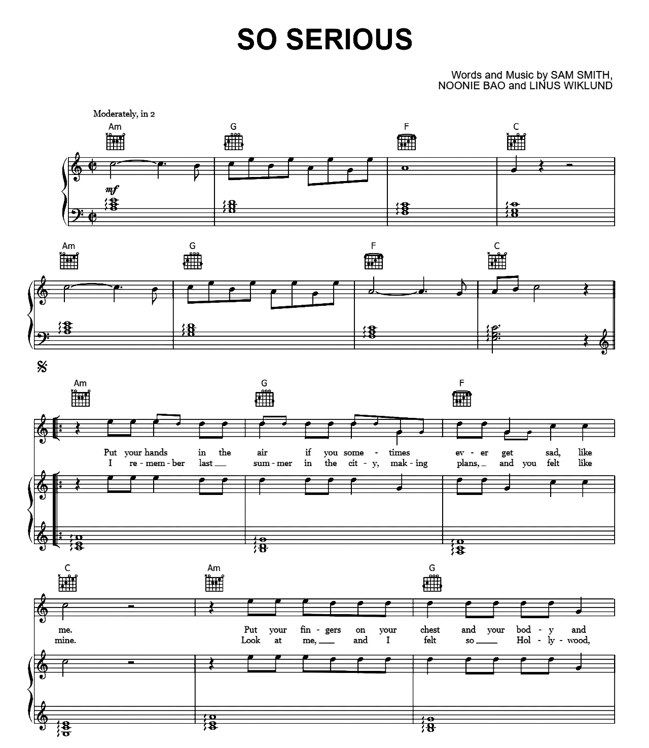 So Serious sheet music