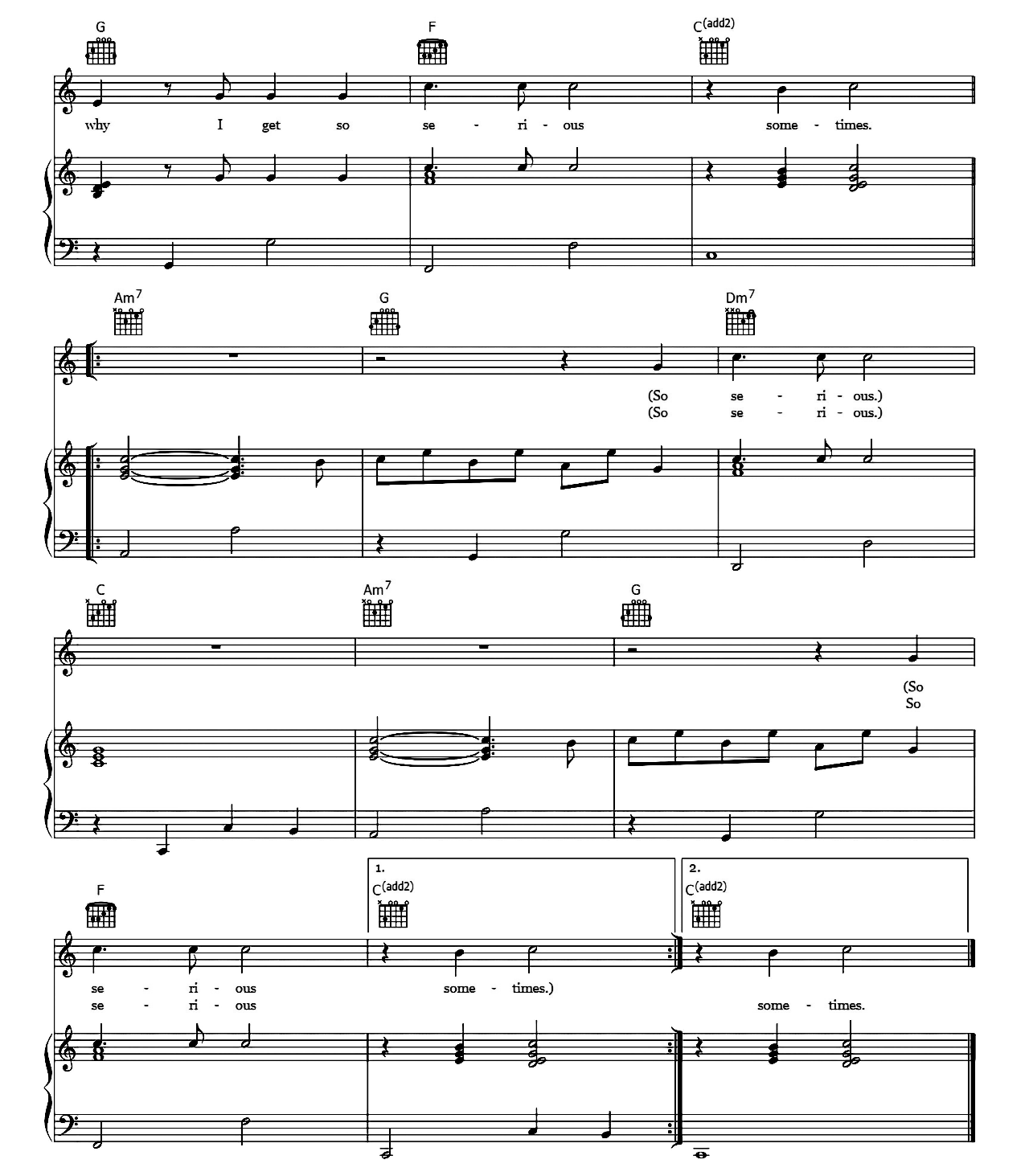 So Serious sheet music 6