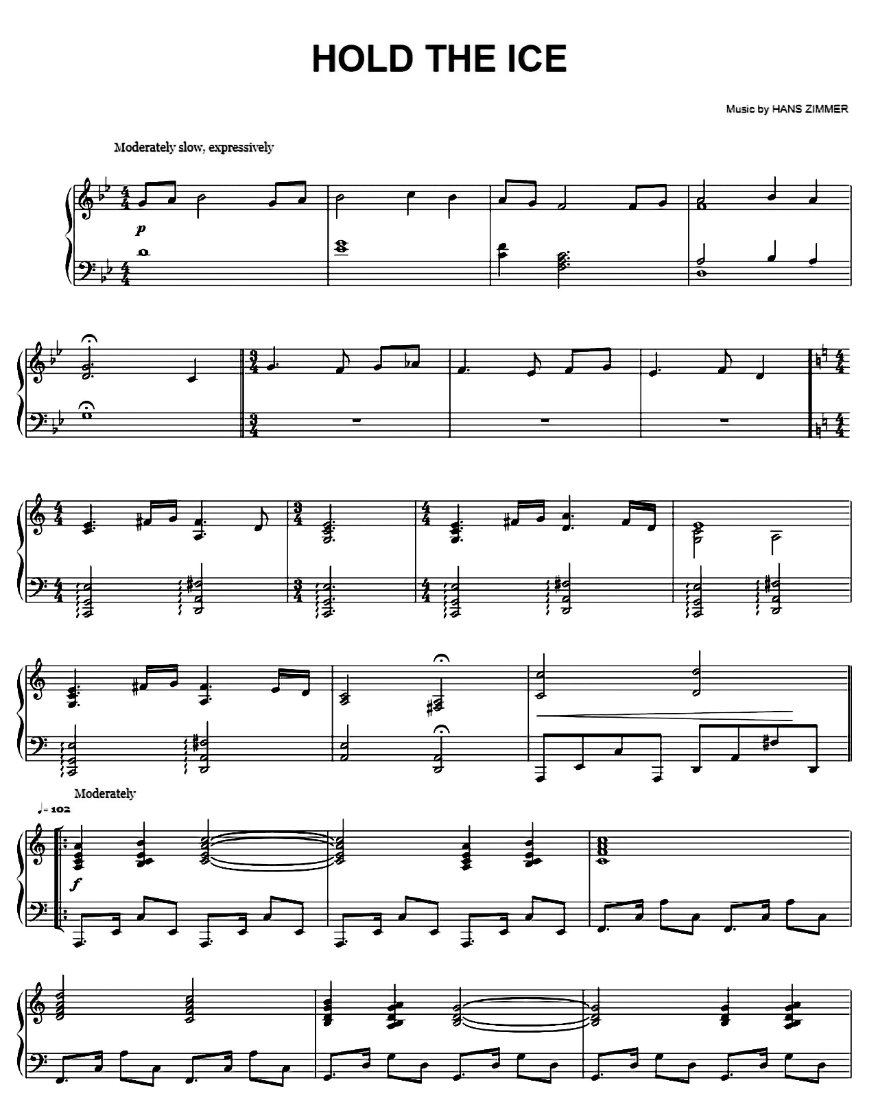 Hold The Ice (from King Arthur) sheet music