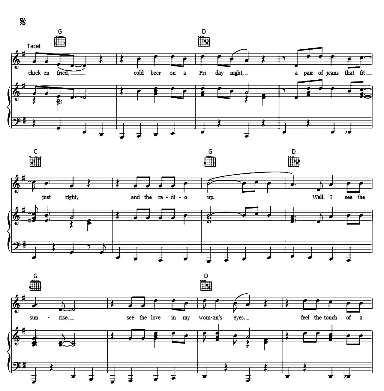 Chicken Fried sheet music 4