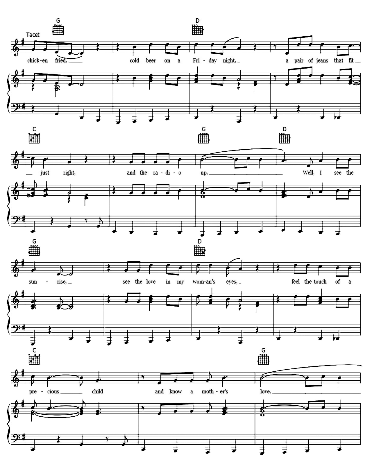 Chicken Fried sheet music 9