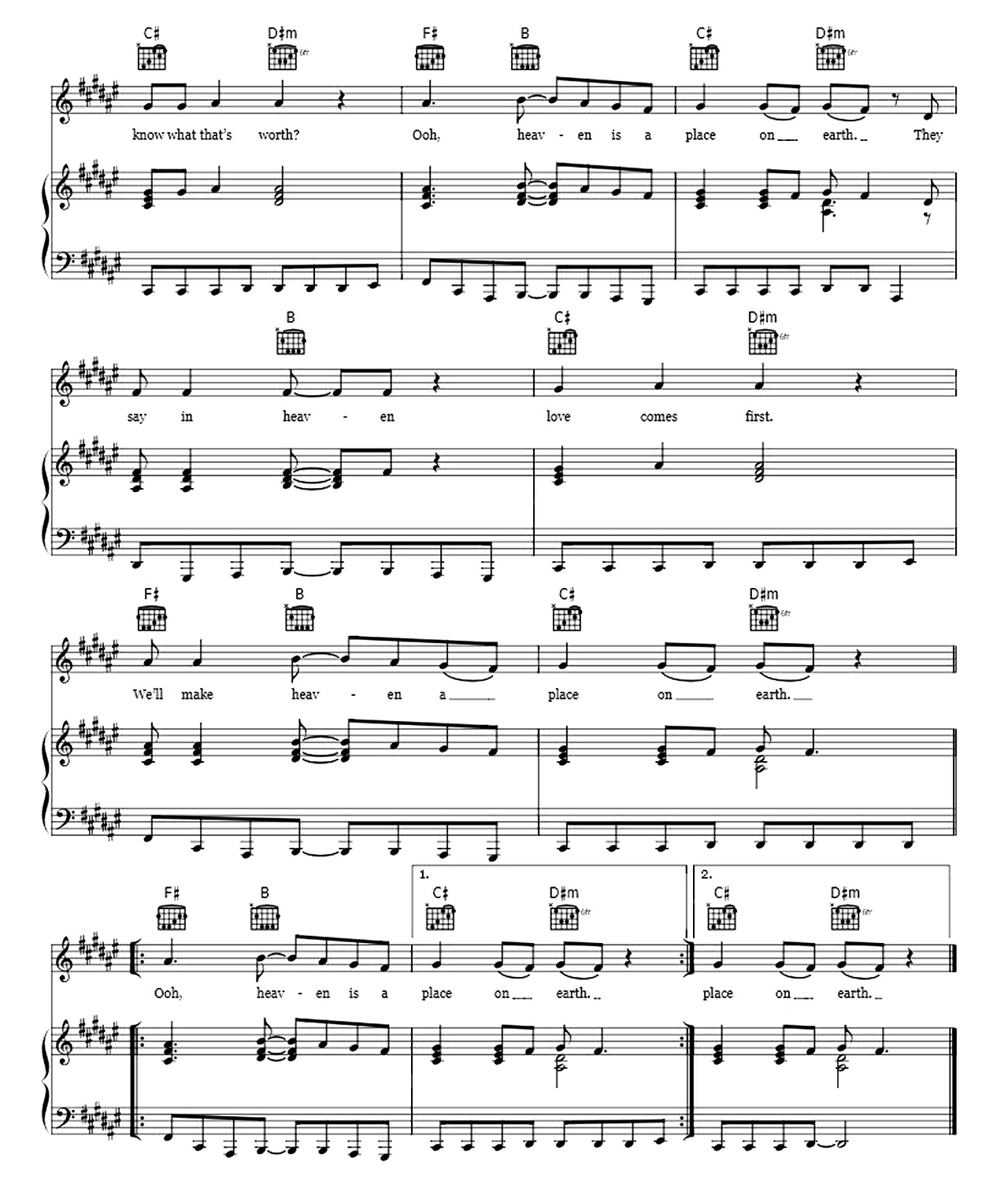 Heaven Is A Place On Earth sheet music 7