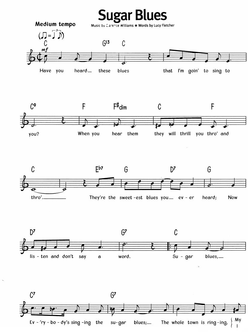 Sugar Blues sheet music