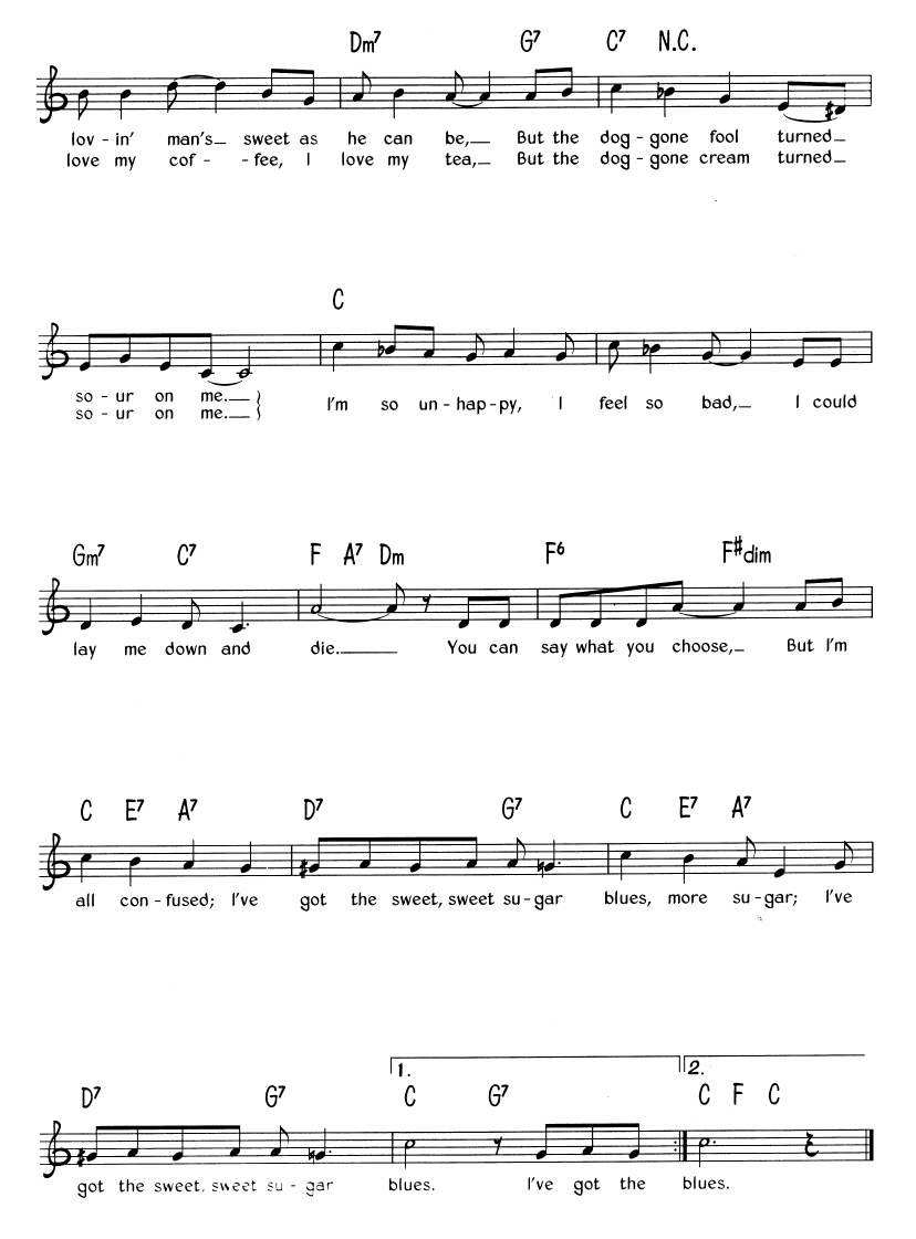 Sugar Blues sheet music 2