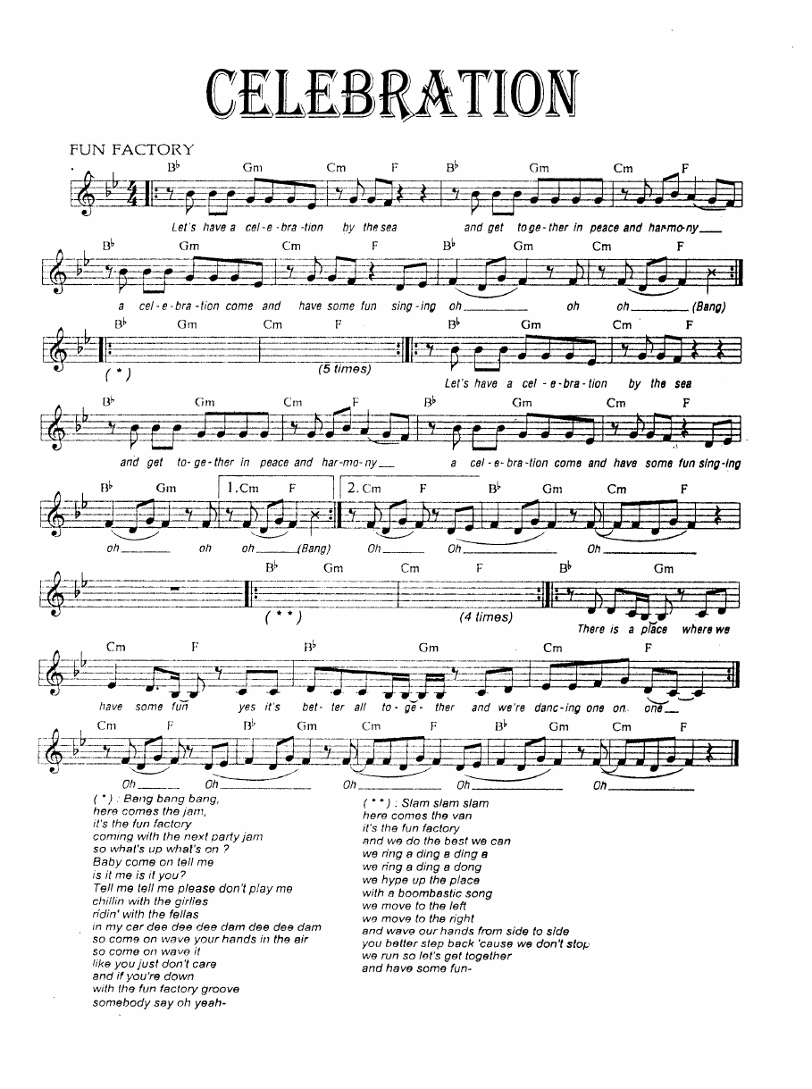 Celebraytion sheet music