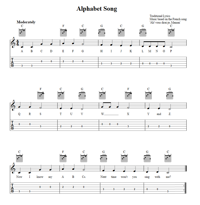 Alphabet Song sheet music