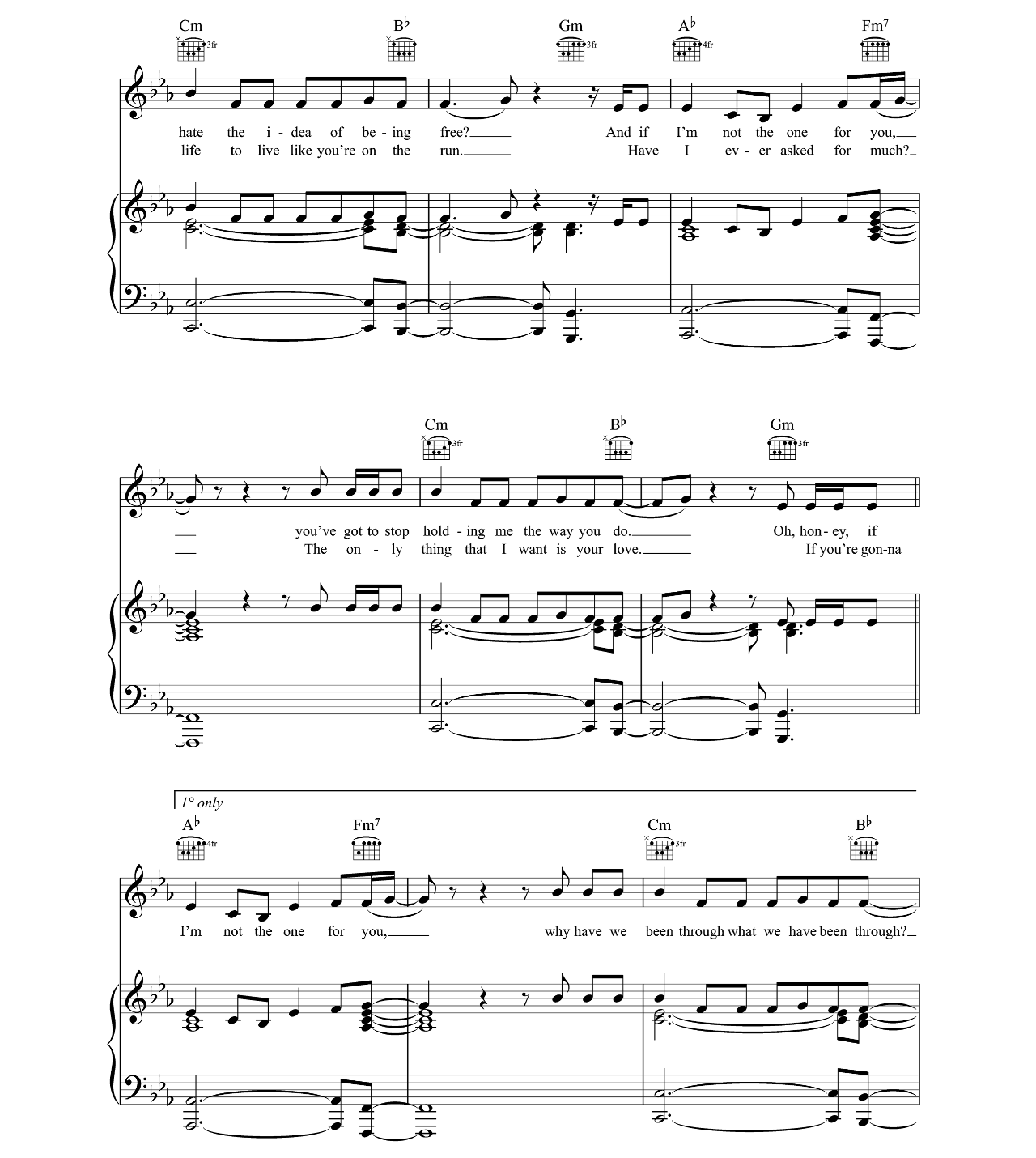 Water Under The Bridge sheet music 2