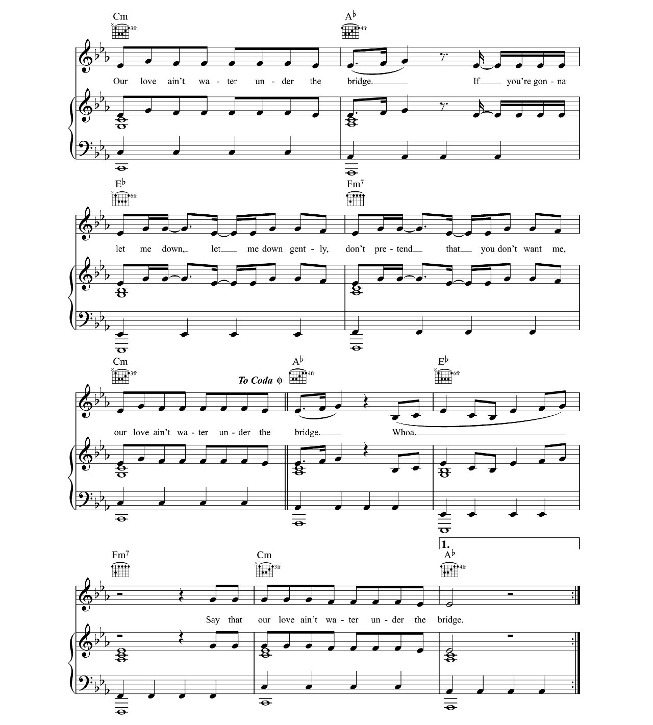 Water Under The Bridge sheet music 4