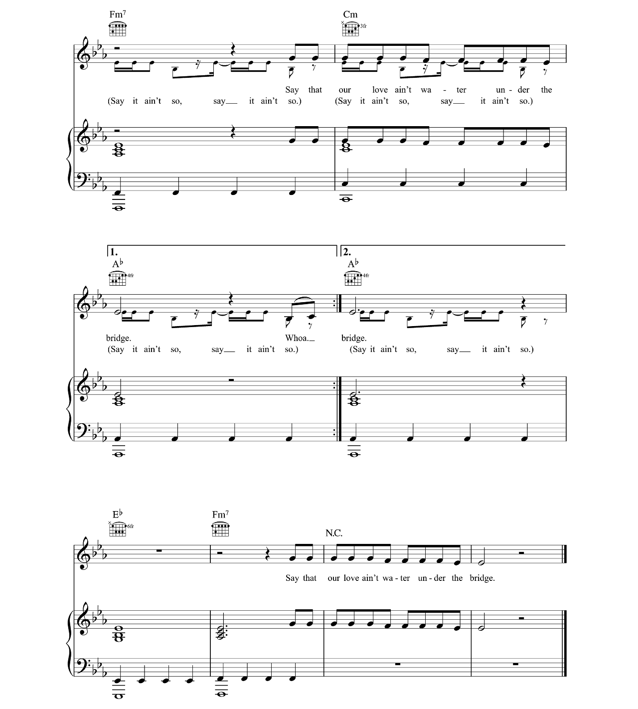 Water Under The Bridge sheet music 6