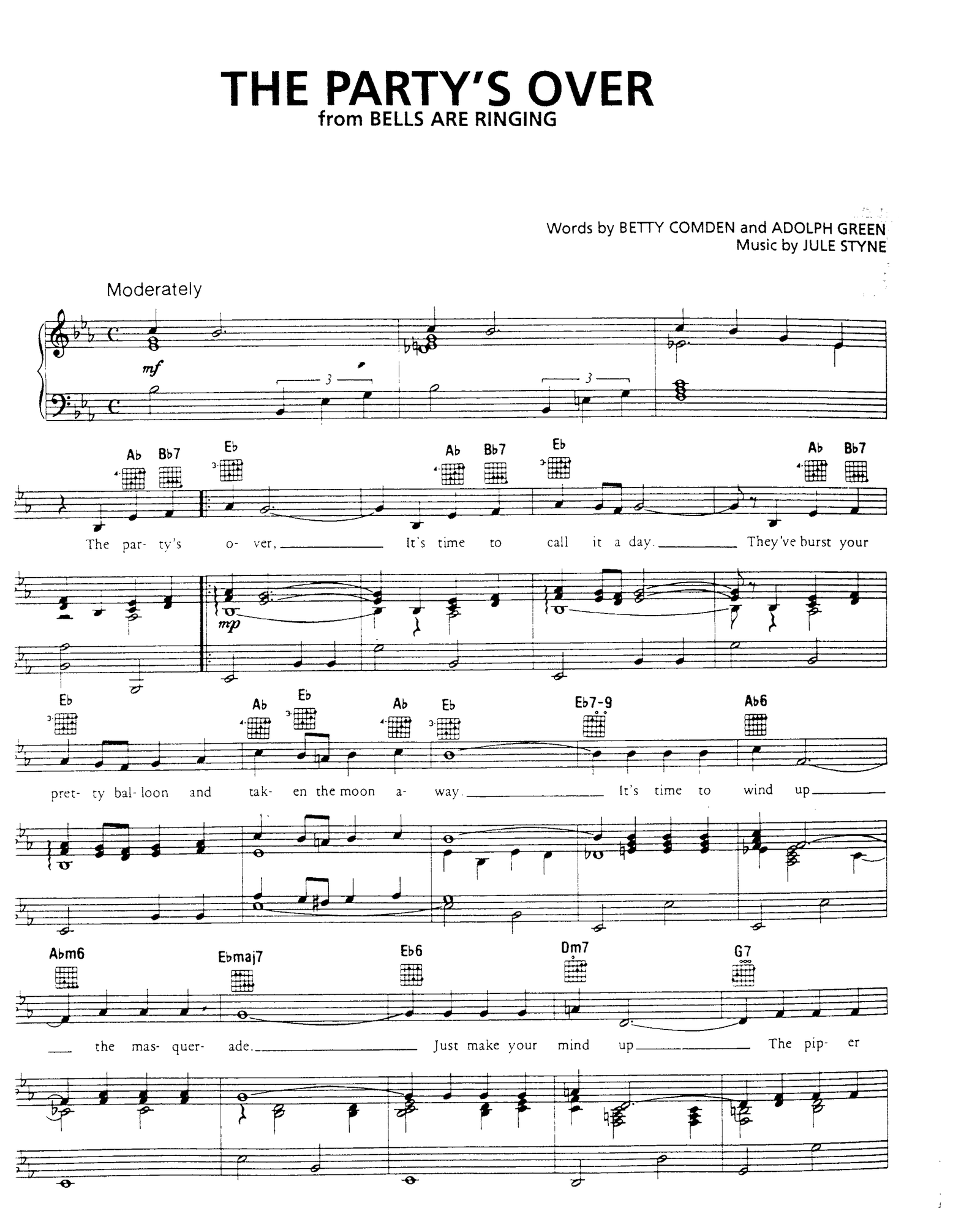 The Party S Over sheet music