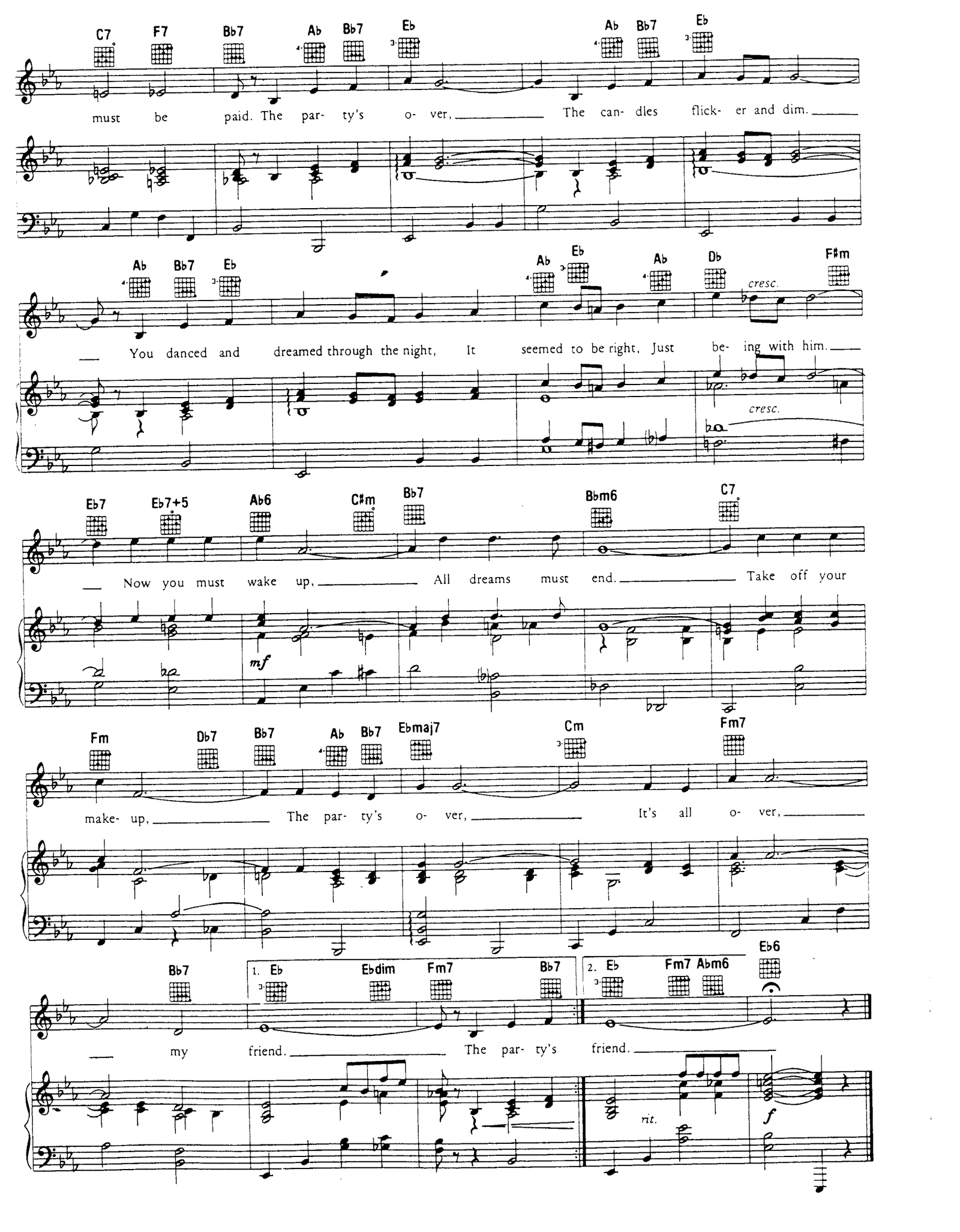 The Party S Over sheet music 2