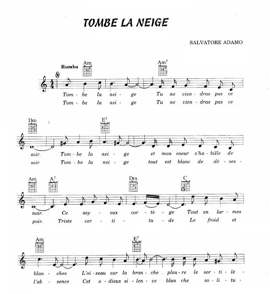 Tombe La Neige sheet music