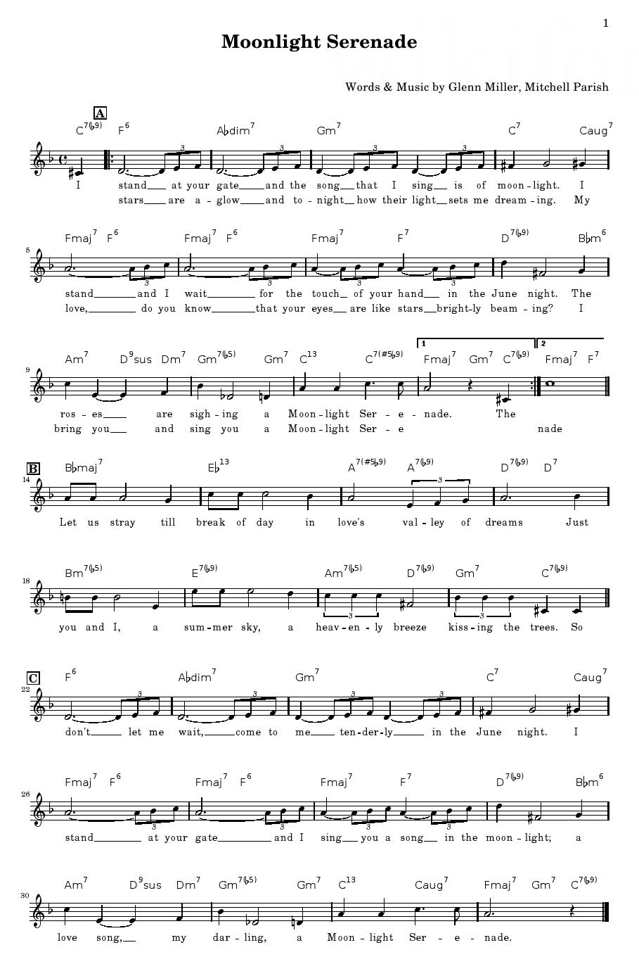 Moonlight Serenade sheet music