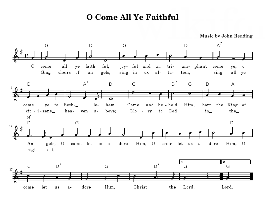 O Come All Ye Faithful sheet music
