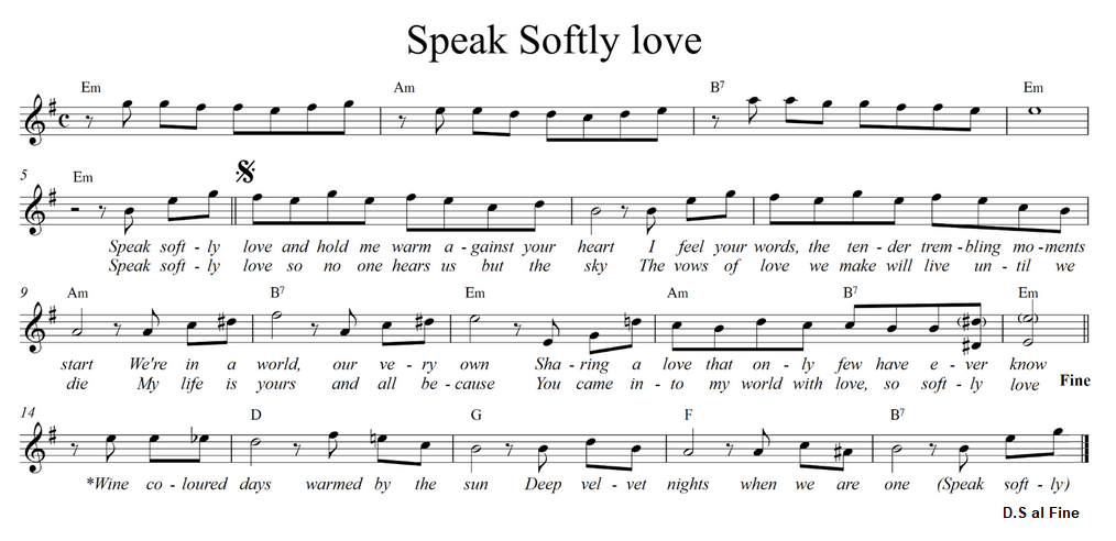 Speak Softly Love sheet music