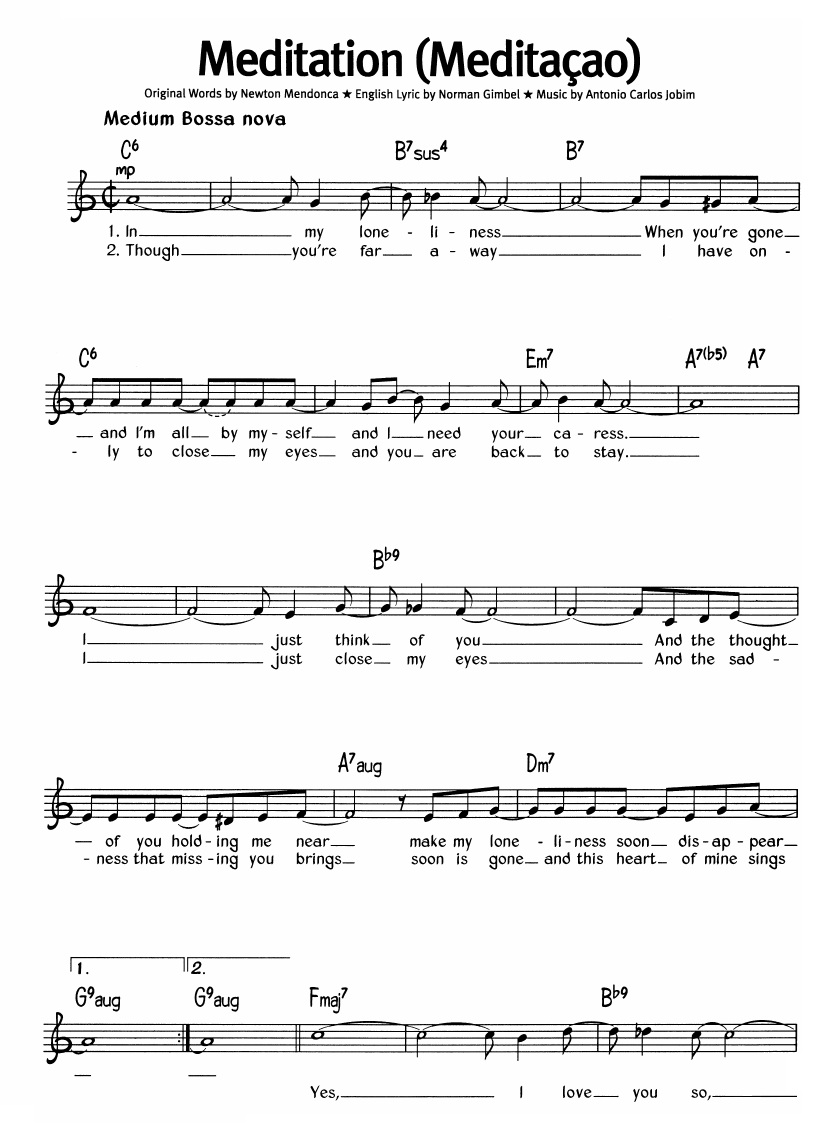 Meditation sheet music