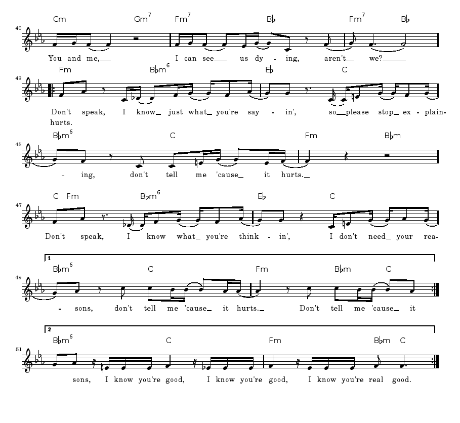 Dont Speak sheet music 3