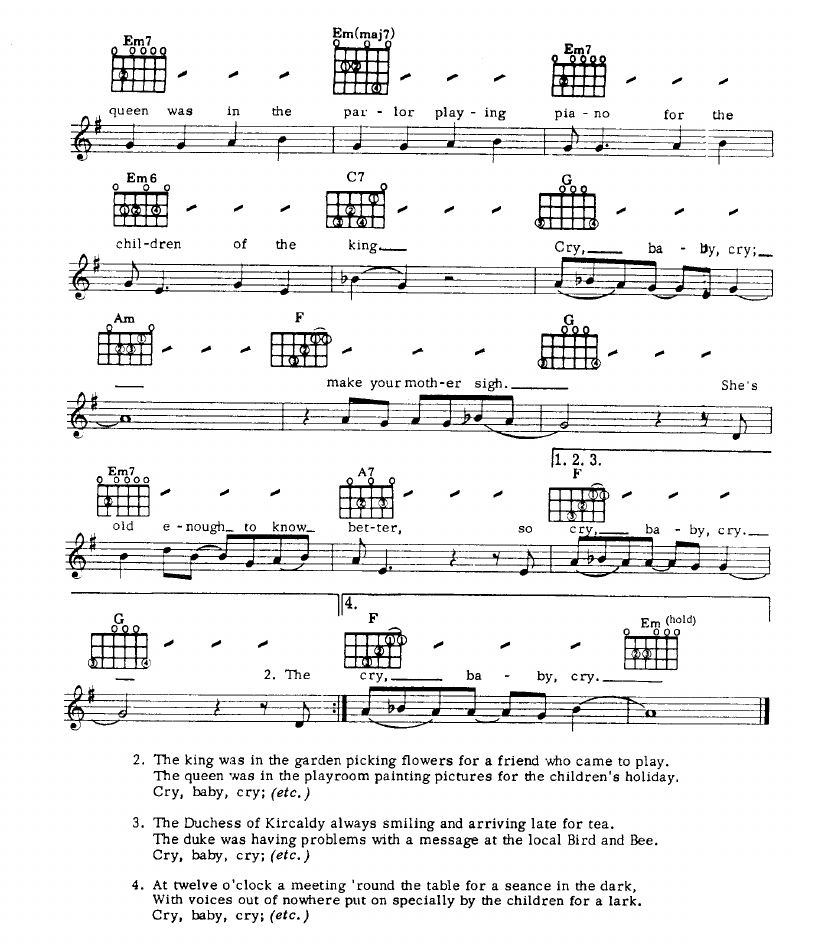 Cry Baby Cry sheet music 2