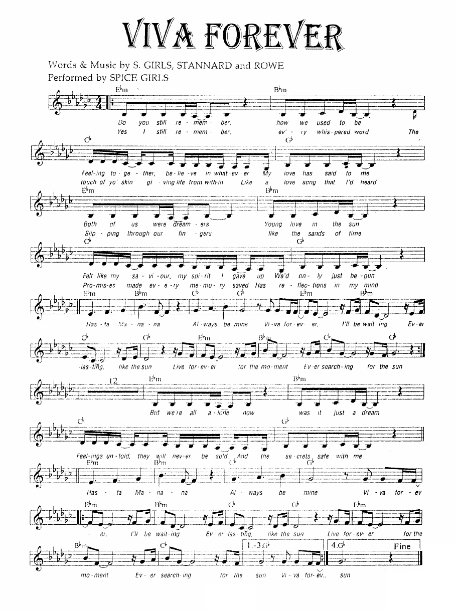 Viva Forever sheet music