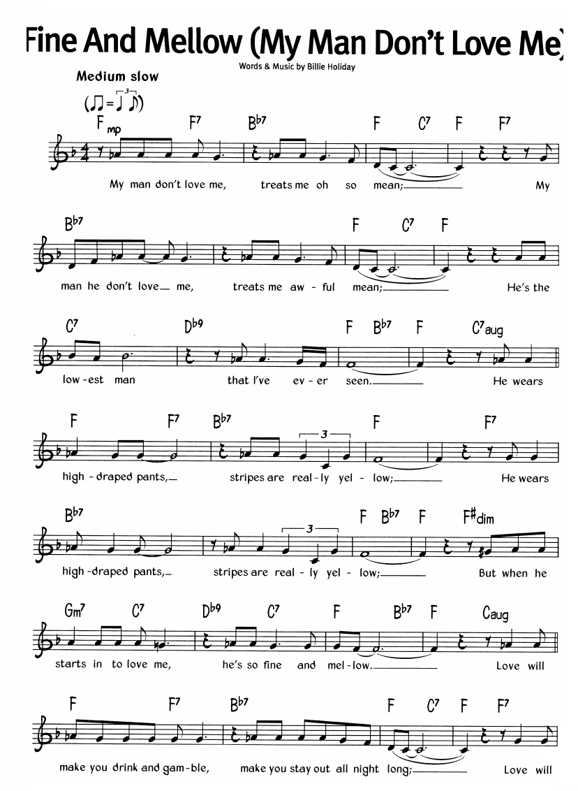 Fine And Mellow sheet music