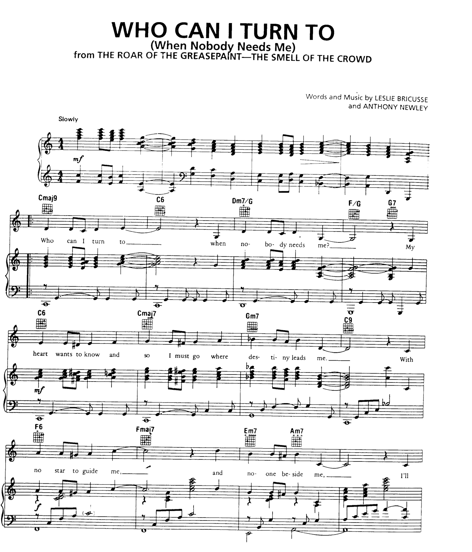 Who Can I Turn To sheet music