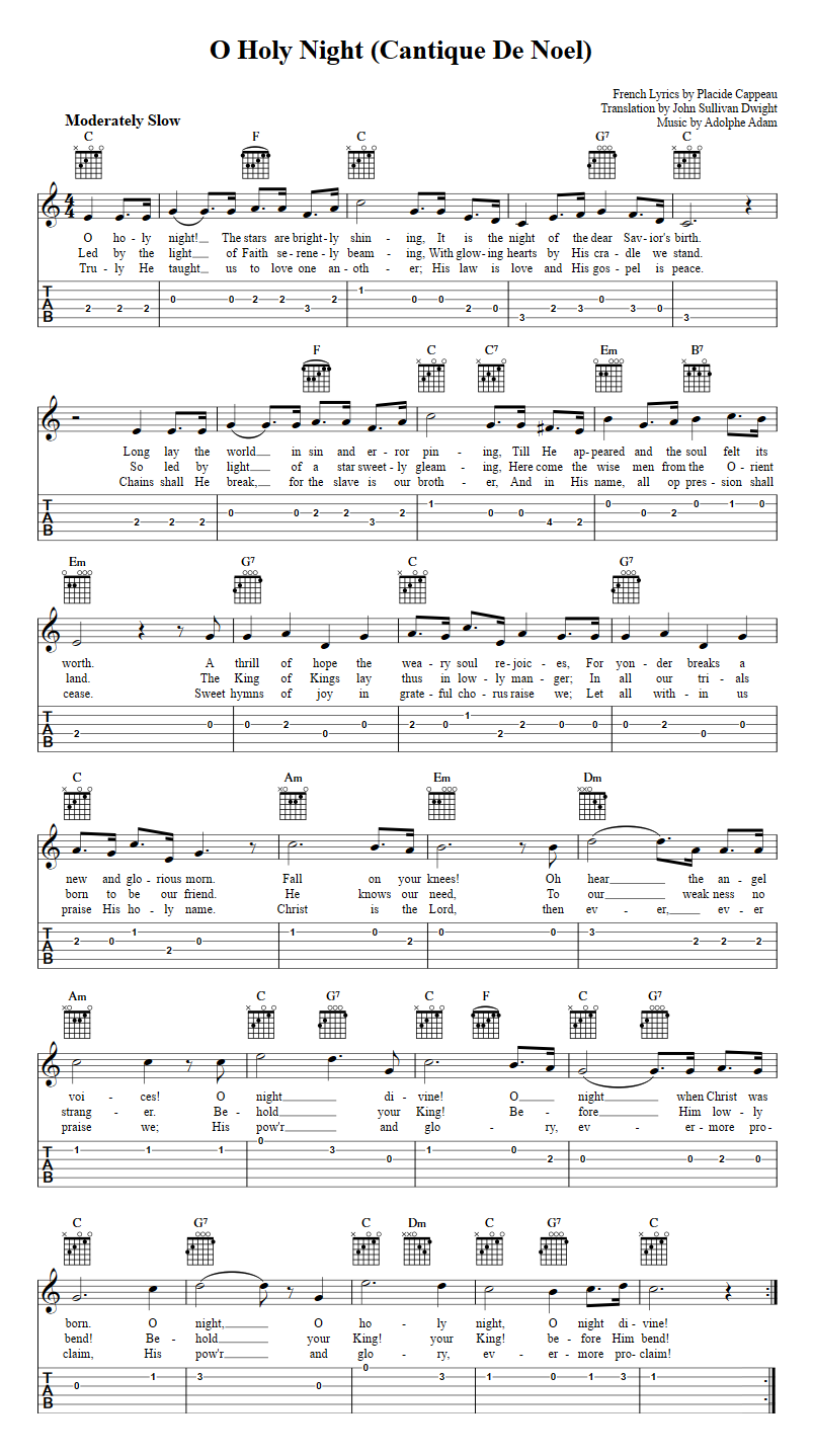O Holy Night sheet music