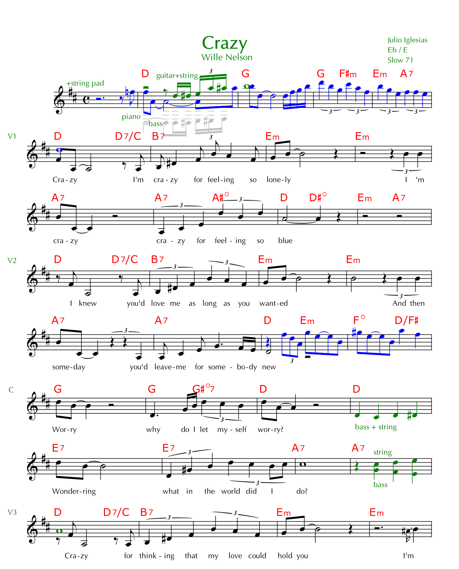 Crazy sheet music