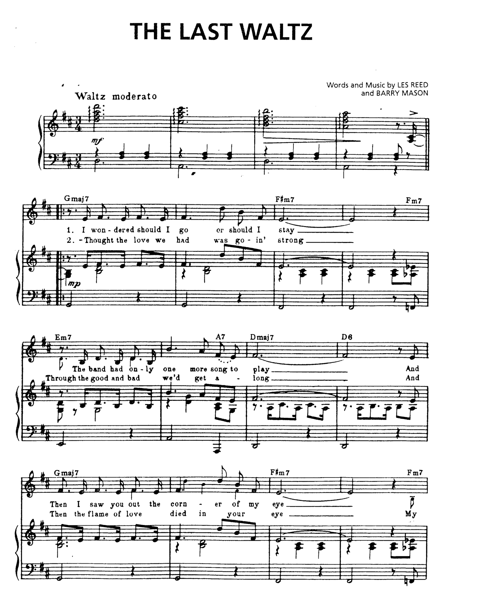 The Last Waltz sheet music