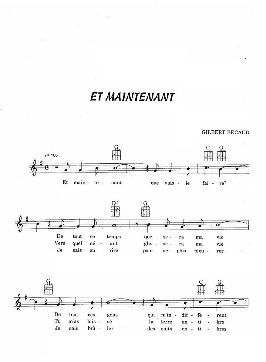 Et Maintenant sheet music