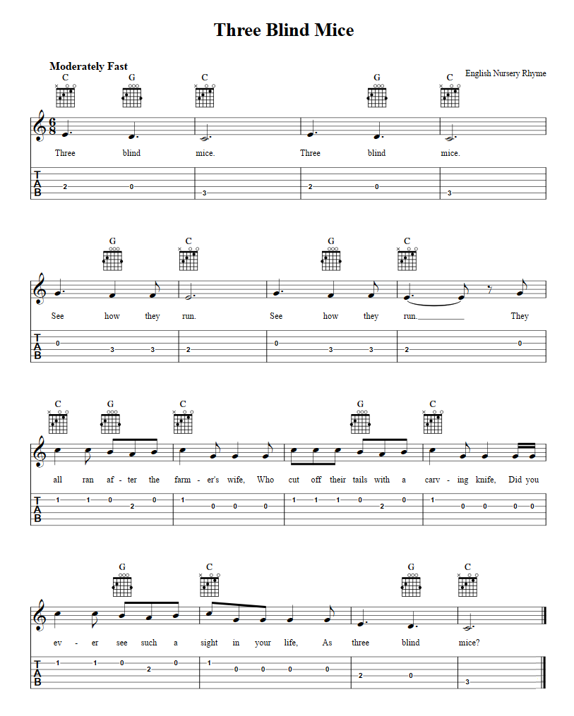 Three Blind Mice sheet music