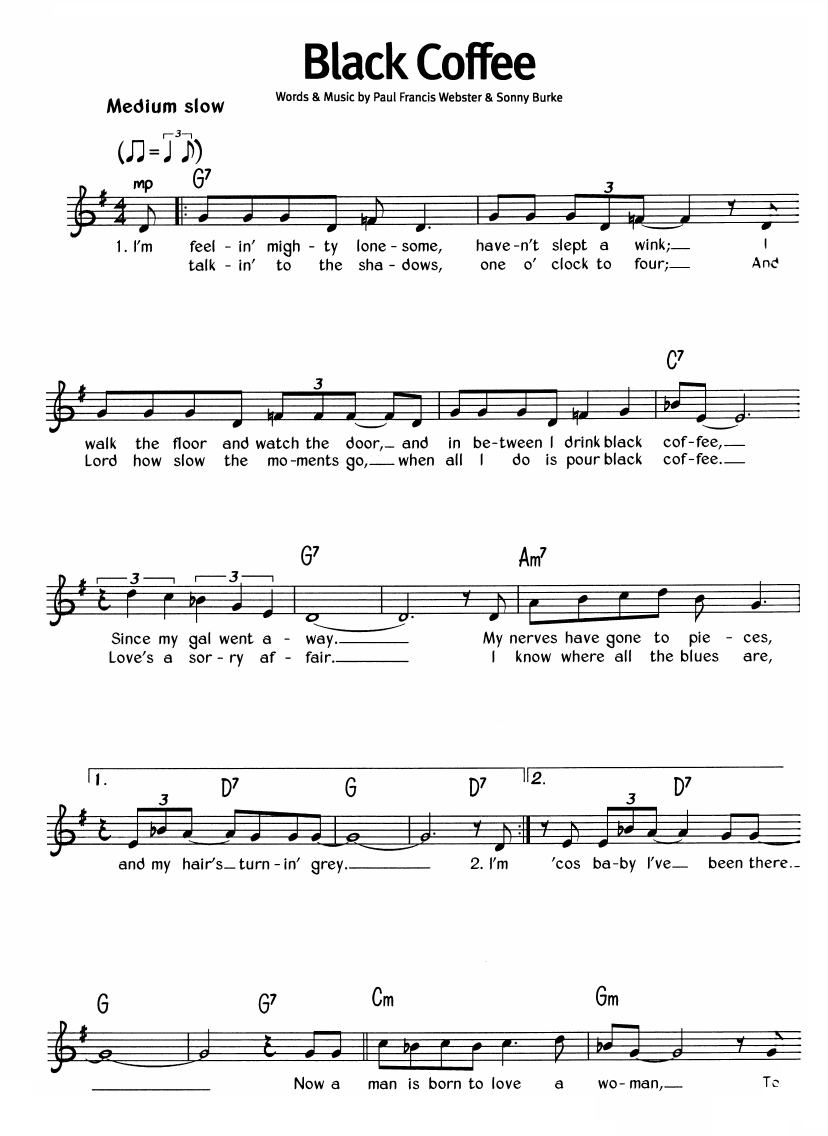 Black Coffee sheet music