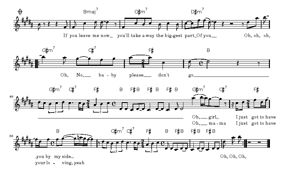 If You Leave Me Now sheet music 2