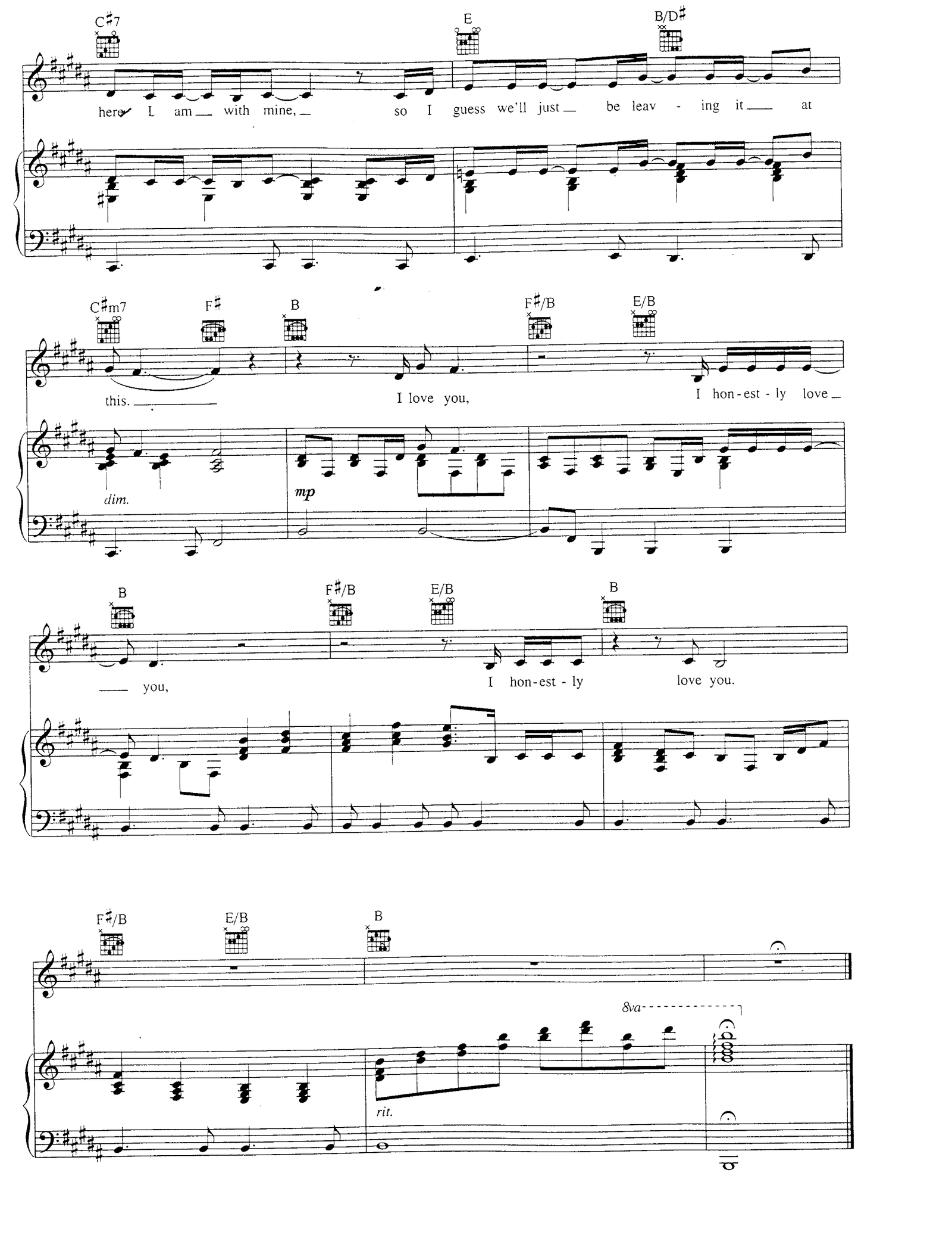 I Honestly Love You sheet music 5