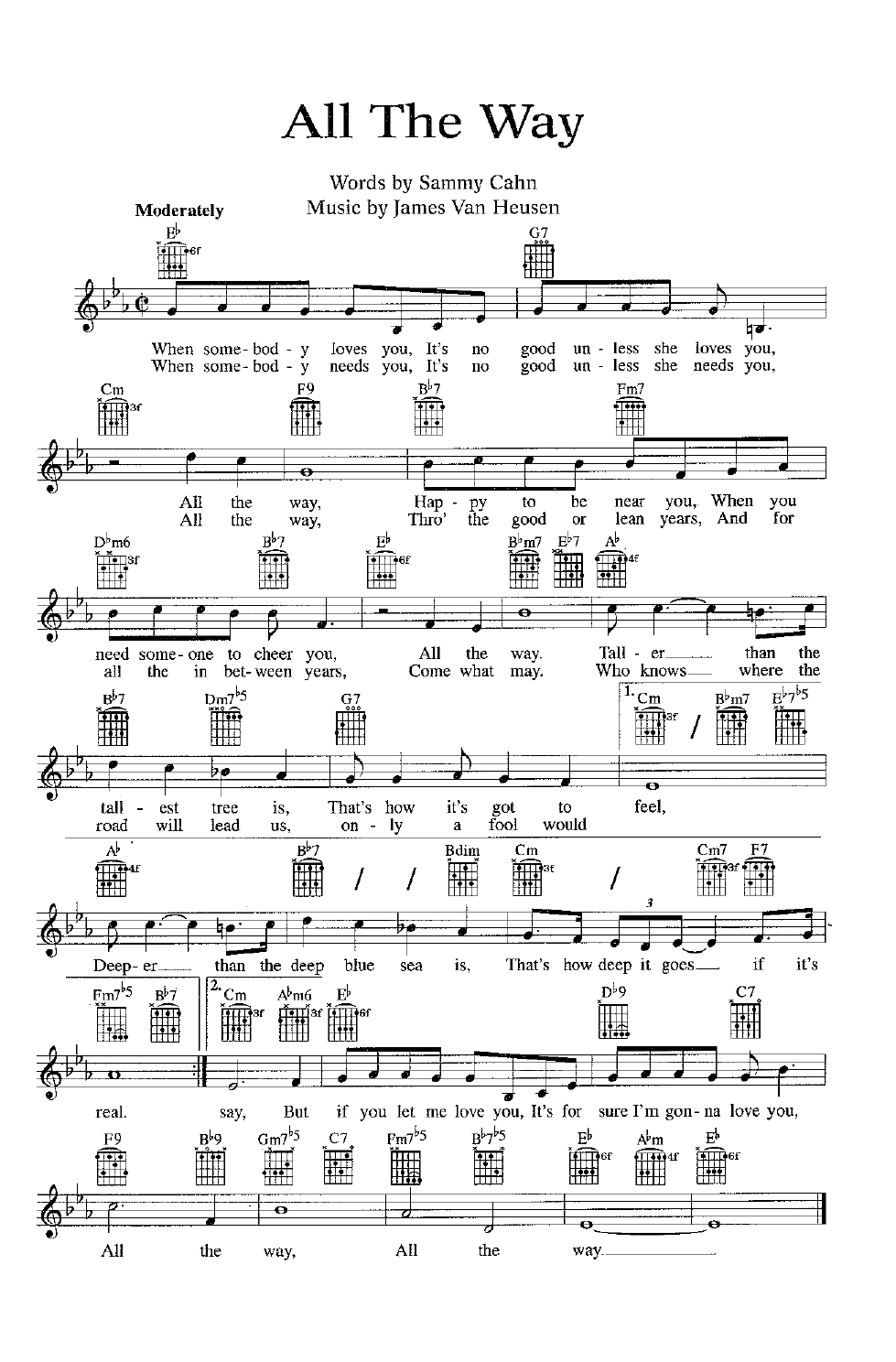 All The Way sheet music