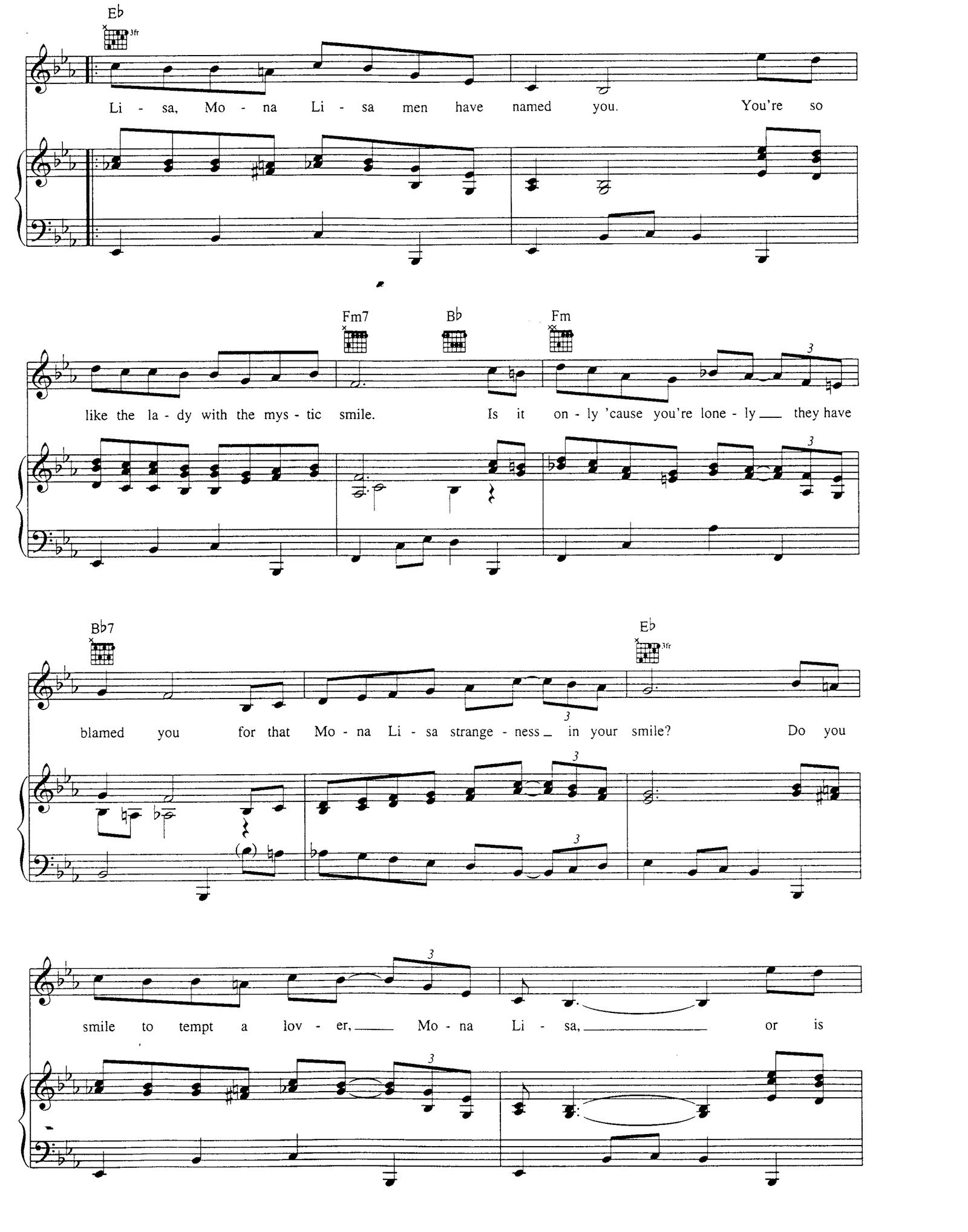 Mona Lisa sheet music 2