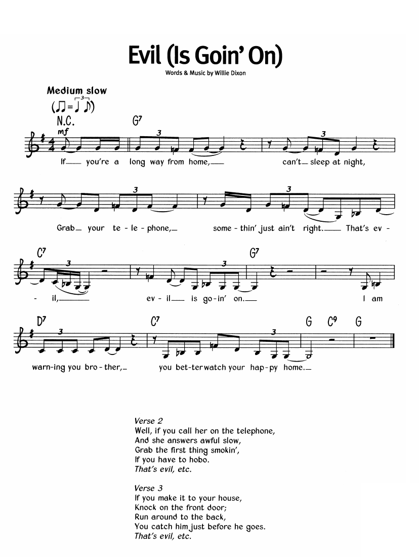 Evil (Is Goin' On) sheet music