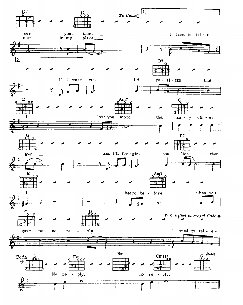 No Reply sheet music 2