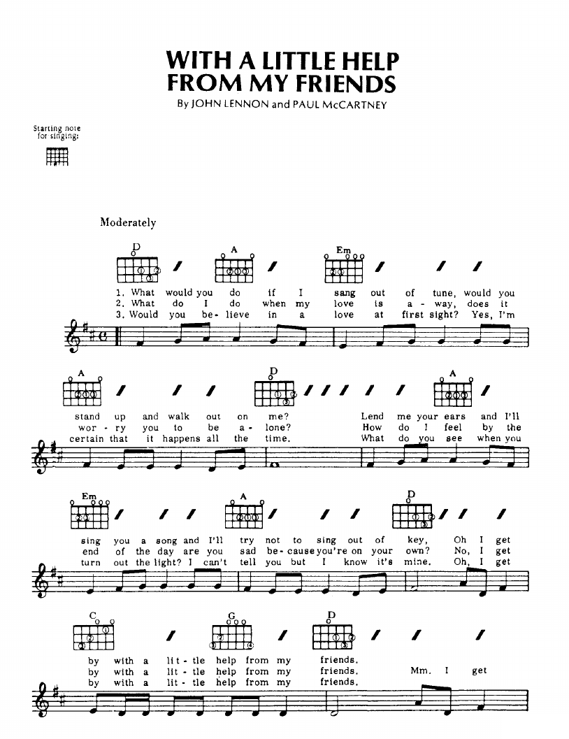 With A Little Help From My Friends sheet music