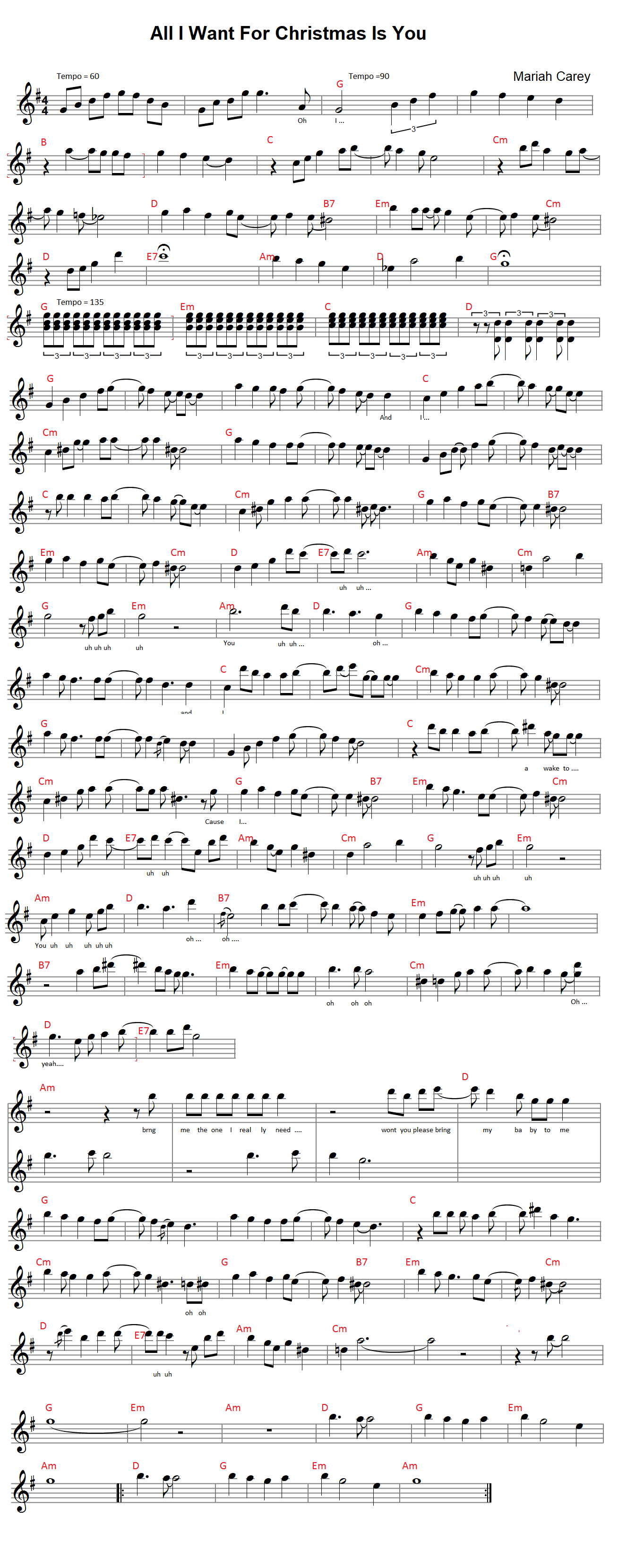 All I Want For Christmas Is You sheet music