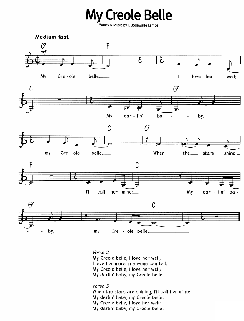 My Creole Belle sheet music