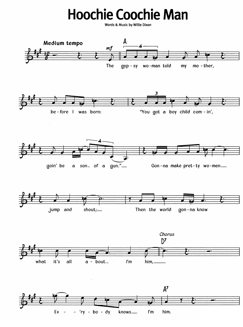 Hoochie Coochie Man sheet music