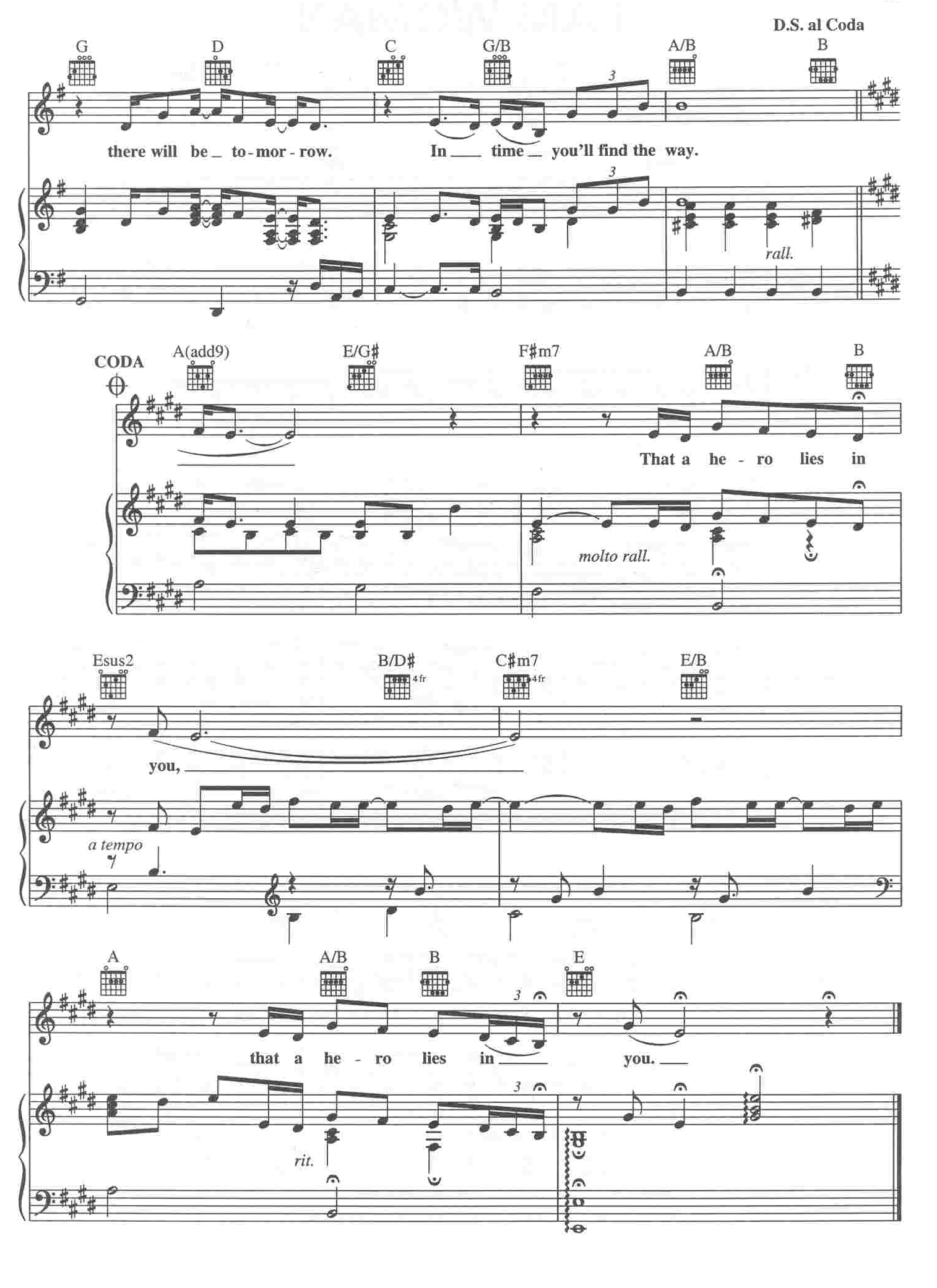 Hero sheet music 4