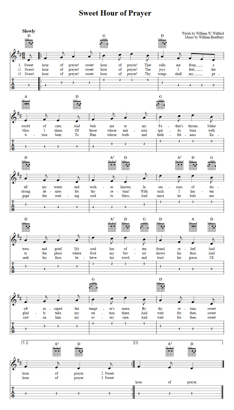 Sweet Hour Of Prayer sheet music