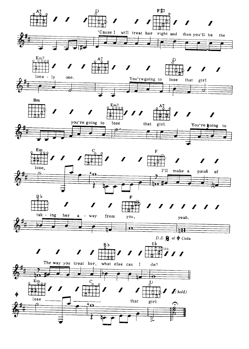 You're Going To Lose That Girl sheet music 2