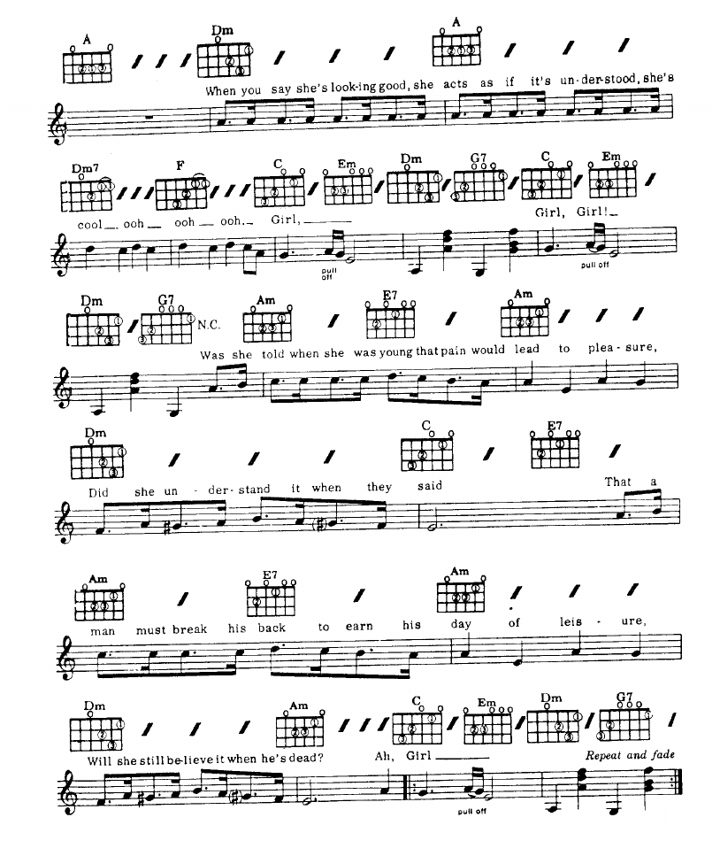 Girl sheet music 2